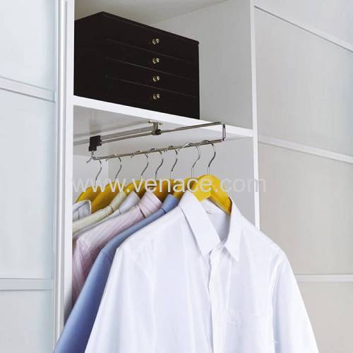 Pull out wardrobe rail