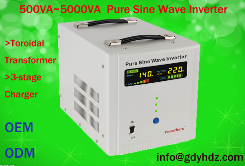 1000VA pure sine wave inverter UPS DC to AC inverter with charger and AVR function Toroidal transformer