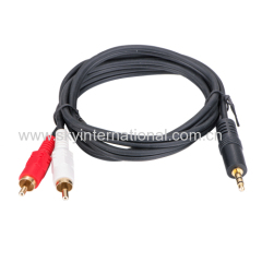 2 RCA Male To 3.5mm Male Audio Cable 100cm Long