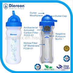 Diercon portable water filter bottle plastic drinking water bottle with filter