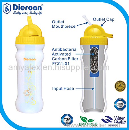 Diercon personal water filter bottle