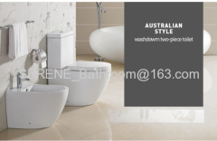 Sanitary ware Australia Style Ceramic Couple Closed Toilet P-trap 180mm Roughing-in