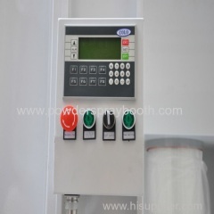Closed drive thru powder coating booth