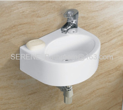 Sanitary ware Bathroom Ceramic White Color Oval Wall Hung Art Basin