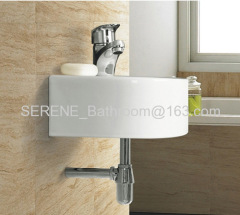 Sanitary ware Bathroom Ceramic White Color Oval Wall Hung Art Basin