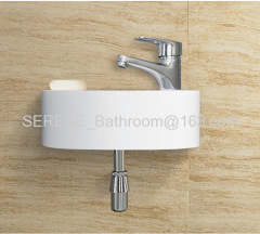 Sanitary ware Bathroom Ceramic White Color Oval Wall Hung Art Basin