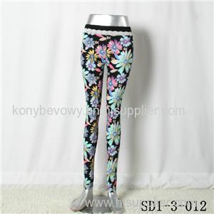 SD1-3-012 Women Fashion Sexy Woven Printing High-waist Comfortable Leggings