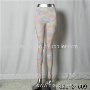 SD1-3-009 Women Fashion Sexy Woven Printing Of Tall Waist Close-fitting Leggings