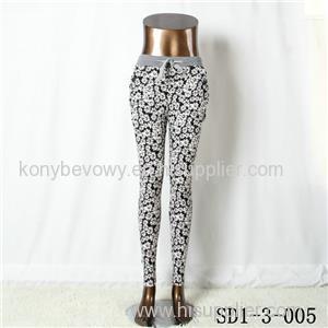 SD1-3-005 Women Fashion Sexy Woven Printing High-waist Slimming Leggings