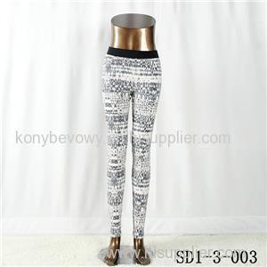 SD1-3-003 Women Fashion Sexy Woven Printing High-waist Slimming Leggings