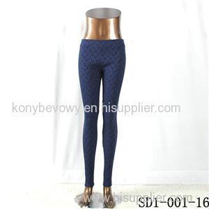 SD1-001-16 Royalblue Jacquard Woven Slim Leggings