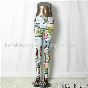 SD2-6-017 Popular Knit Fashion Lattice Log-cabin Print Leggings