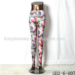 SD2-6-007 Knit Elastic Mosaic Print Fashion Leggings