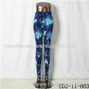 SD2-11-003 Latest Fashion Knit Colorful Starry-sky Print Slim Leggings