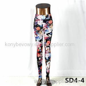 SD4-4 Fashion High-waist Flower Knit Yoga Lady Pants
