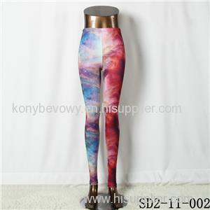 SD2-11-002 Latest Fashion Fashion Knit Starry-sky Print Slim Leggings