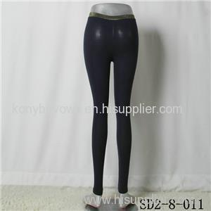 SD2-8-011 Latest Popular Knit Fashion Black Slim Elastic Leggings