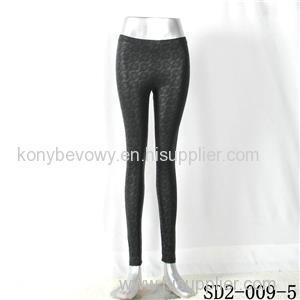 SD2-9-005 High-elastic Slim Fashion Light Yogon PU Flower Sexy Leggings