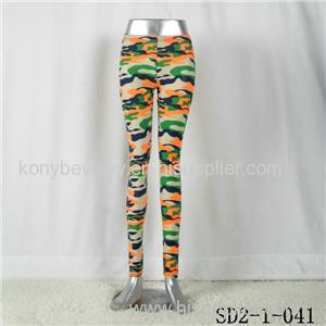 SD2-1-041 Fashion Knit Camouflage Bright Elastic Slim Leggings