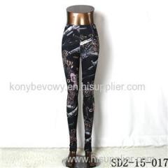 SD2-15-017 New Style Popular Knit Mix-color Slim Leggings