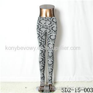 SD2-15-003 New Style Popular Knit Black And White Sun-flower Slim Leggings