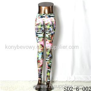 SD2-6-002 Popular Knit Elastic Mosaic Fashion Leggings