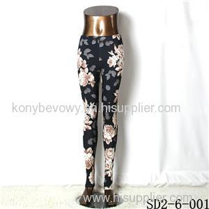 SD2-6-001 Fashionable Woman Low Waist Tight Flower Knitting Leggings