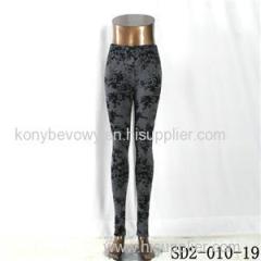 SD2-10-019fashion Popular Knit Jacquard High-waist Flower Leggings