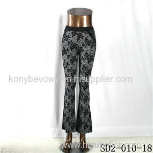 SD2-10-018 Fashion Popular Knit Jacquard High-waist Flower Leggings