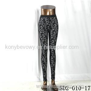 SD2-10-017 Fashion Popular Knit Jacquard High-waist Flower Leggings