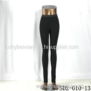 SD2-10-013 Fashion Popular Knit Jacquard High-waist Black Slim Leggings