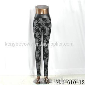 SD2-10-012 Fashion Popular Knit Jacquard High-waist Flower Slim Leggings