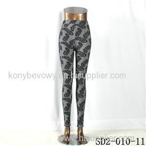 SD2-10-011 Fashion Popular Knit Jacquard Cashew High-waist Leggings