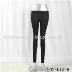 SD2-10-006 Latest Fashion Knit Jacquard Low-waist Black Slim Leggings