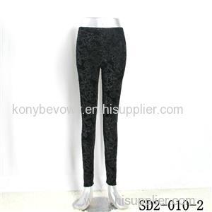 SD2-10-002 Latest Fashion Knit Jacquard Low-waist Black Slim Leggings