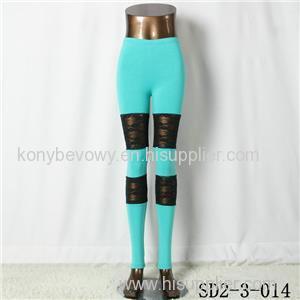 SD2-3-014 Latest Popular Pure Cotton Knit Lace All-match Leggings