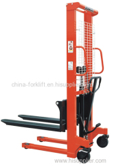 Single mast manual stacker with 500 1000 2000kgs lifting capacity 1600mm lifting height easy use