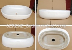 Hot sell modern design popular ceramic white color oval counter top wash basin