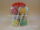 Custom Flavor Round Flat Large Swirl Lollipops / Hard Candy Food With Jars