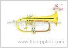 Brass Musical Instruments Rotary Valve Flugelhorn Bb Key 11.3mm Bore ISO9001 / CQM