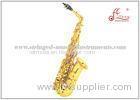 High F# Eb Key Woodwind Musical Instruments Golden Lacquer Alto Saxophone