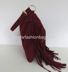 Fashion zipper handbag/PU tassel shoulder bag/Lady bag