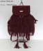 Fashion magnetic clasp bag/PU backpack/Tassel backpack/lady handbag