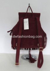 Fashion magnetic clasp bag/PU backpack/Tassel backpack/lady handbag