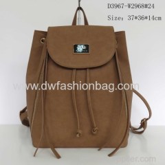 Fashion backpack/PU brown magnetic clasp backpack/Lady bag