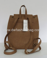 Fashion backpack/PU brown magnetic clasp backpack/Lady bag