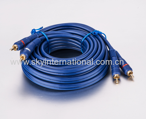 RCA Cables Transparent pure OFC copper wire BLUE