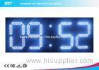 Custom 7 Segment White Led Digital Clock With Temperature Display