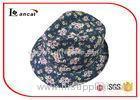 100% Cotton Twill Waterproof Ladies Trilby Hats Floral Printed 52cm