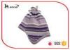 46cm Purple Womens Plaid Trapper Hat With Silver Lurex And Tassels